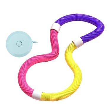 Imagem de Dynwave Arco de ginástica com peso, arco de mola, confortável, portátil, dobrável, para exercícios, design adequado para a cintura, para homens, mulheres, Rosa Amarelo 1.3kg