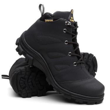 Imagem de Bota Coturno Masculina Adventure Cano Curto 2 Cores Confortável e Resistente para Trilha, Caminhada e Uso Casual – Solado Borracha Antiderrapante (Preta, BR, Adulto, Numérico, 43)