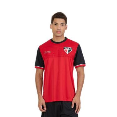Imagem de Camisa São Paulo Casual Trilar - Masculino - Braziline, GG, Vermelho