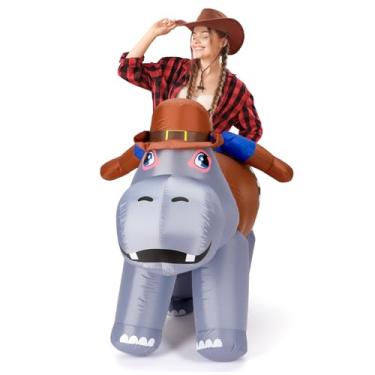 Imagem de VioraWhite Fantasia inflável para adultos, passeio no dia das bruxas, para homens e mulheres, dia de Ação de Graças, Natal, Carnaval, cosplay, Verde, about 59 inches