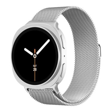 Imagem de Pulseira de metal milanesa para Samsung Galaxy Watch 8 de 40 mm e 44 mm/8 clássico de 46 mm e feminino e masculino, pulseira magnética de malha de aço inoxidável para Samsung Galaxy Watch 8 de 44 mm e