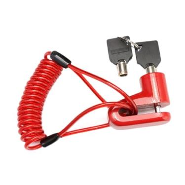 Imagem de Generic Trava de disco de segurança para rodas, cadeado antirroubo portátil à prova de ferrugem, trava de freio a disco antirroubo para scooters, Vermelho