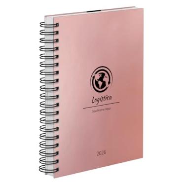 Imagem de Agenda Diária 2026 Personalizada Profissões Rose Gold Logística