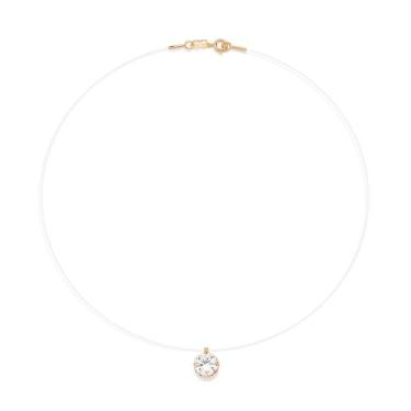 Imagem de Gargantilha Feminina Fio de Nylon Banhada a Ouro 18k Com Zircônia 5325