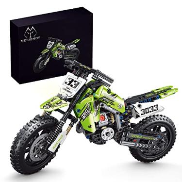 Imagem de Mesiondy Kit de blocos de construção de brinquedo para motocicleta, conjuntos de tijolos de haste, brinquedos para crianças e adultos, construir uma motocicleta modelo, (476 peças)
