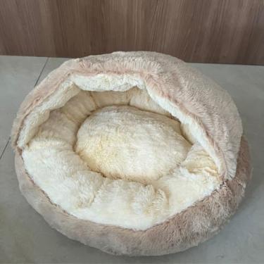 Imagem de CAMA PET TOCA NUVEM COBERTA M FECHADA CAMINHA COM COBERTURA PELUCIADA IGLU CASINHA FORMATO DONUTS ROSQUINHA NINHO REDONDA PET CACHORROS E GATOS FUNDO IMPERMEAVEL E ANTIDERRAPANTE 50CM (CARAMELO)