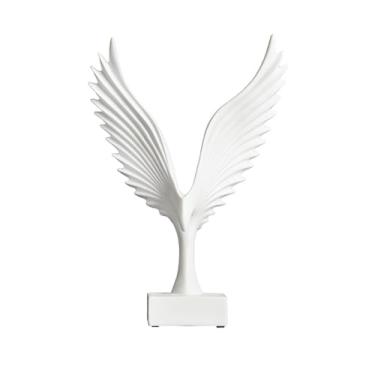 Imagem de Simples e moderno abstrato ornamentos resina artesanato sala de estar refrigerador vinho estante decorações suaves Arte Decorativa(Branco)