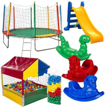 Imagem de Kit Brinquedo Infantil Pula Pula 3,05m 3m Piscina de Bolinhas 1,00m 1m