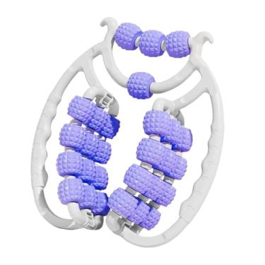 Imagem de Kokiya Rolo de massagem para pernas com 28 rodas, rolo ergonômico portátil para coxas, braçadeira circular para pernas, para exercícios físicos esportivos, Roxo