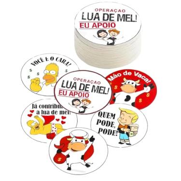 Imagem de Adesivos Divertidos para Casamento, 100 Unidades, 4 cm, Operação Lua de Mel