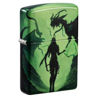 Imagem de Zippo Isqueiro de bolso brilhante com design de dragão 540 cores que brilham no escuro