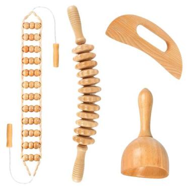 Imagem de Ferramentas de massagem para terapia de madeira KintKita, removedor de