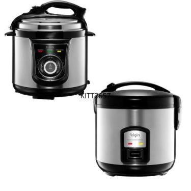 Imagem de Kit Panela Elétrica Arroz 5 Xícaras 400w 1 Litro Elgin + Panela de Pre