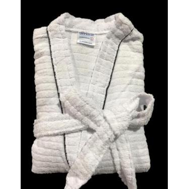 Imagem de Roupão de Banho Briza Atoalhado Adulto c/ Viés 100% Algodão Manga Curt