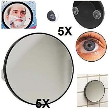Imagem de ESPELHO DE AUMENTO 5X  COM 2 VENTOSAS PARA BANHEIRO, MAQUIAGEM 9cm - M