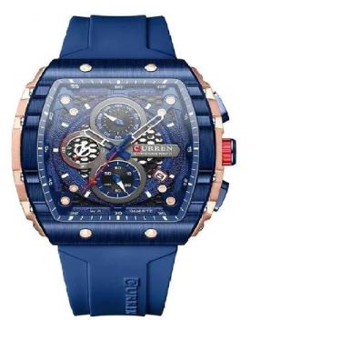 Imagem de Relógio Masculino Curren 8442 Azul Silicone Luminoso