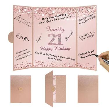 Imagem de Livro de visitas Alternative Vlipoeasn 21st Birthday Rose Gold