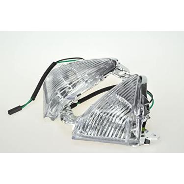 Imagem de TOPZONE Compatível com Kawasaki Ninja ZX-14R/ZX-10R/ZX-6R; CONCOURS 14 ABS; GTS GTR1400; 1400GTR; ZZR1400; Lâmpada Idicadora Frontal Pisca-pisca de seta (somente lentes, lentes transparentes)