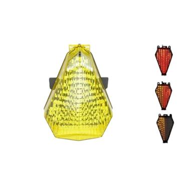 Imagem de Adequado para Yamaha YZF R6 2006-2007; luz traseira de freio de LED com indicadores de seta integrados; (amarelo)
