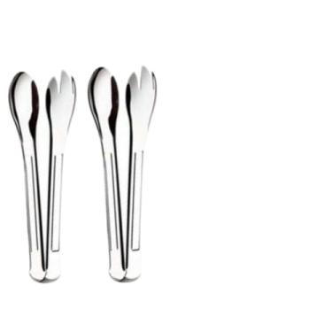 Imagem de Pegador Multiuso para Salada, Pães, Macarrão e Churrasco, Pinça Cozinha e Culinária, Inox Profissional Longo(2 Peças)