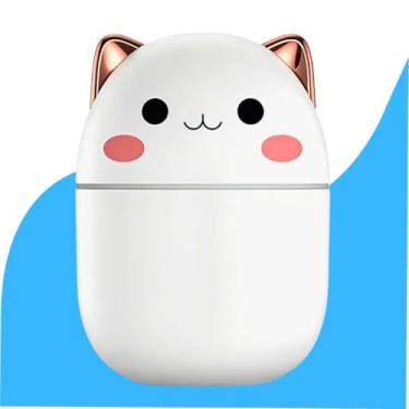 Imagem de Umidificador de Ar Gatinho Mini Difusor de Ambiente 250 Ml Aromas Portátil Ultrassonico Veicular Aromatizador SB LED para Carro Mesa (BRANCO)