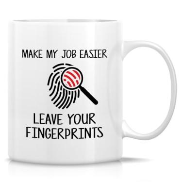 Imagem de Retreez Caneca engraçada do investigador da cena do crime - 325 ml xícara de café ou chá de cerâmica - presente hilário para investigador forense, cientista forense, investigador criminal - formatura