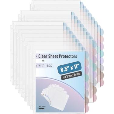 Imagem de Mr. Pen - Protetores de folha transparentes com abas de fichário, divisórias de página de índice inseríveis, abas multicoloridas