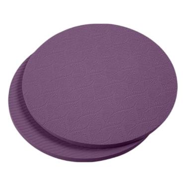 Imagem de menolana 2x Almofadas de apoio para joelho de ioga 18 cm Almofada de equilíbrio esportiva redonda antiderrapante para proteção de joelho e cotovelo Almofada de, Roxo