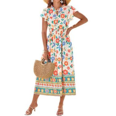 Imagem de Vestido feminino Grace Karin, casual, de verão, com estampa floral boh