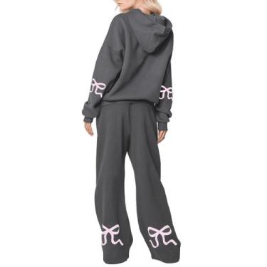 Imagem de Moletom feminino Outfit Livtany de 2 peças com capuz e mistura de algo