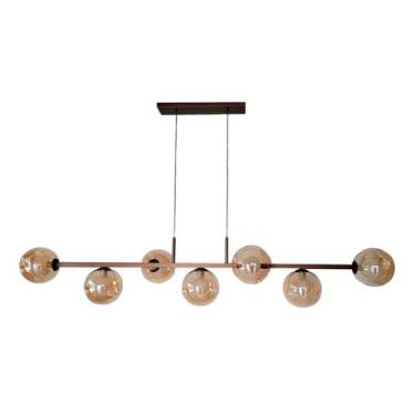 Imagem de Pendente Balle Ouro Velho com Globo Ambar para 7 Lâmpadas G9 Claci