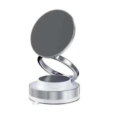 Imagem de Suporte Magnético Para Celular Fixação Com Ventosa Sucção Giratório De 360 Graus Dobravel Veicular Automotico (Branco)