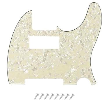 Imagem de DIAO79NI 8 furos Tele Mini Humbucker Pickguard com mini furo de captação Humbucker para Tele/Telecaster, pérola amarela clara, 4 camadas.