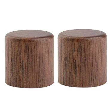 Imagem de KAISH Pacote com 2 puxadores de madeira estilo Tele Flat Top Dome Knobs Guitar Bass Wood Knobs Barris Madeira de nogueira