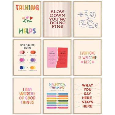 Imagem de Arte de parede de saúde mental Psicologia pôster em tela terapia escritório decoração de parede impressões inspiradoras imagens motivacionais afirmações positivas arte conselheiro pintura para sala de