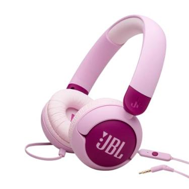 Imagem de JBL Junior 320 - Fones de ouvido infantis com fio, som seguro (<85dB), microfone embutido, adequado para crianças e personalizável com adesivos incluídos (roxo)