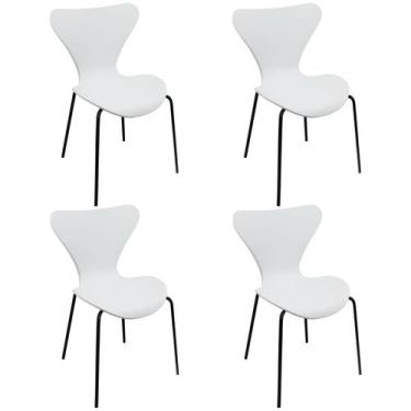 Imagem de Kit 4 Cadeiras Jacobsen Polipropileno Sala Jantar Base Preta - Lianto 