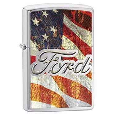 Imagem de Zippo Isqueiro - para isqueiro à prova de vento Ford Design (bandeira dos EUA Ford #Z5064)