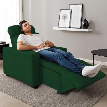 Imagem de Poltrona Cadeira Do Papai E Mamãe Reclinável Retrátil Para Sala De Descanso Madri Verde
