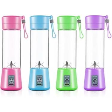 Imagem de Liquidificador Portátil, Mixer Elétrico Recarregável USB, 380ml, Coqueteleira para Suco, Vitamina, Shake (Cores Aleatórias)