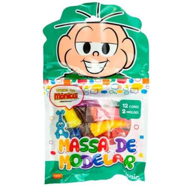 Imagem de Massa de Modelar Turma da Mônica 12 Cores e 2 Moldes 120g - Ciranda Cu