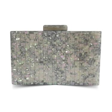 Imagem de Bolsa Clutch Carteira De Festa Feminina Luxo Cecília (Cinza Quadrada)