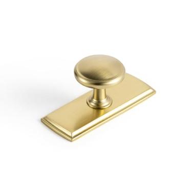 Imagem de Goo-Ki Puxadores de gaveta de armário de bronze champanhe com placa traseira ou espaçador, ferragens de cozinha de liga de zinco - pacote com 6 alças de barra de furo único para guarda-roupa de