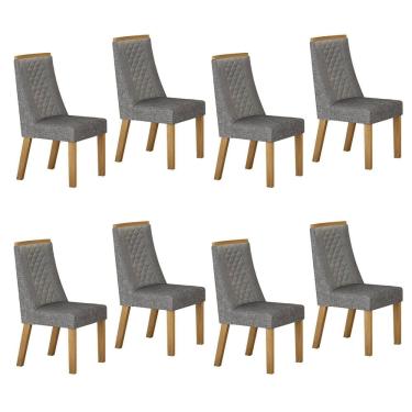 Imagem de Conjunto 8 Cadeiras para Sala de Jantar Dora Prata