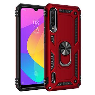 Imagem de SORAKA Capa para Xiaomi Mi A3 com suporte para anel Capa Slim Fit de TPU macio Capa Xiaomi Mi A3 com placa de metal para suporte magnético de telefone para carro