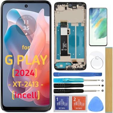 Imagem de Substituição de tela LCD sensível ao toque digitalizador com moldura para Motorola Moto G Play 2024 XT2413 XT2413-1 XT2413-2 XT2413-3 G Play Gen 3 XT2413-V 16.5 cm