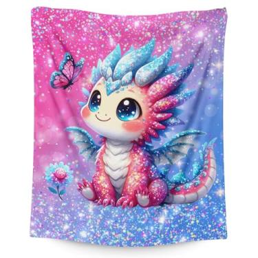 Imagem de Cobertor para crianças de 6 a 8 anos, presentes para amantes de dragões - 127 x 102 cm, macio, aconchegante, confortável, tema de dragão, cobertor para sofá, cadeiras, carro