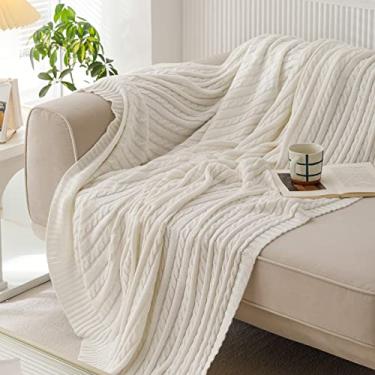 Imagem de Cobertor de sofá de algodão 1 cinza, confortável e macio (branco)