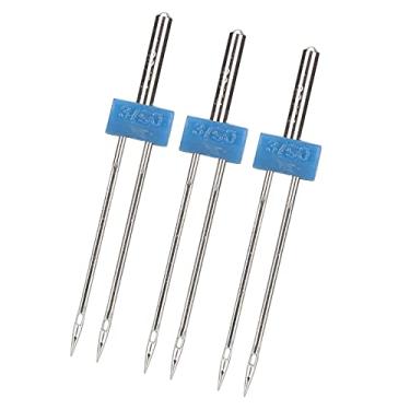 Imagem de Acouto 3pcs Aço Inoxidável Duplo para Máquinas de Costura - Acessórios de Rosca e Gancho Com Caixa de Armazenamento Com Caixa de Armazenamento (Agulha dupla 3mm-3 peças/bolsa)