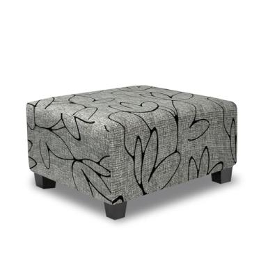 Imagem de TOPHMDECOR Capa otomana estampada retangular, capa elástica para apoio para pés com fundo elástico, protetor de tecido macio para otomano retangular na sala de estar ou quarto, médio, lótus